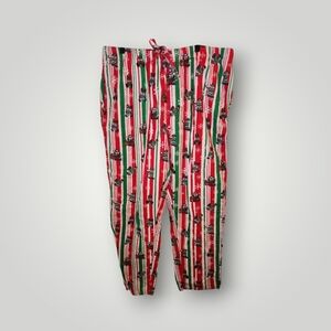 Buccee's Christmas Pajama Pants Mens 2XL Red Green Striped Beaver